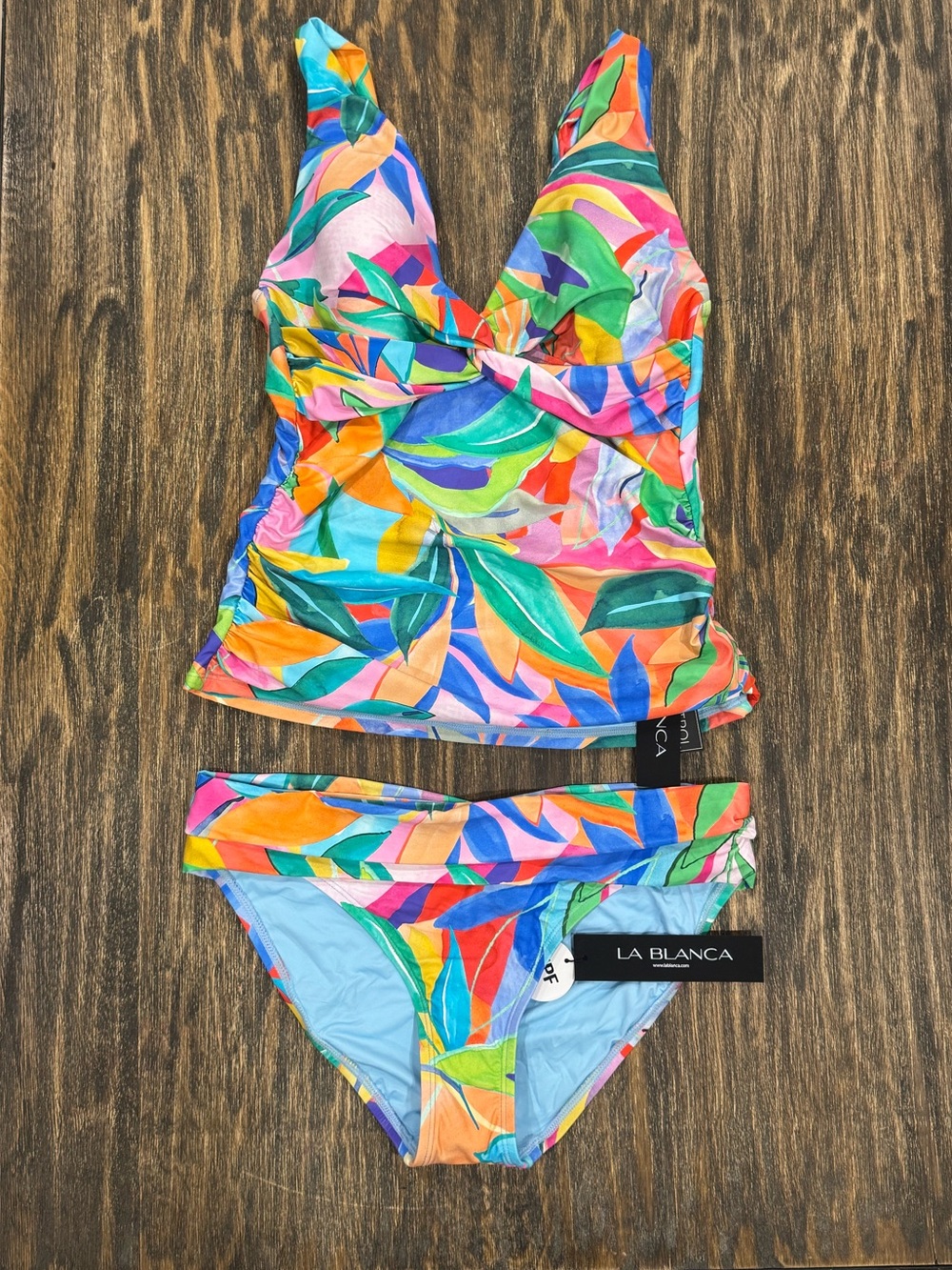 La Blanca Tropical Tankini Set NWT Size 8/M UPF 50